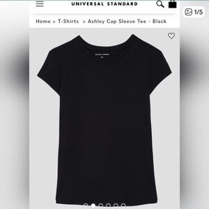 🦩Universal Standard Classic Black Cap Sleeve Top NWT SZ M Oversize Fits To XL